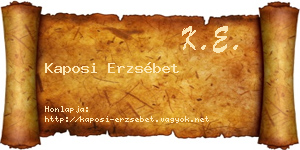 Kaposi Erzsébet névjegykártya